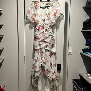 Gorgeous, ASOS high-low, ruffle floral dress - size 4